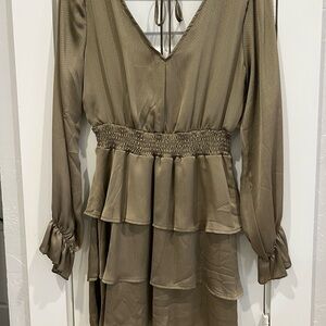 Altar'd State Taupe Long Sleeve Dress